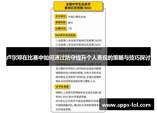 卢尔邓在比赛中如何通过防守提升个人表现的策略与技巧探讨